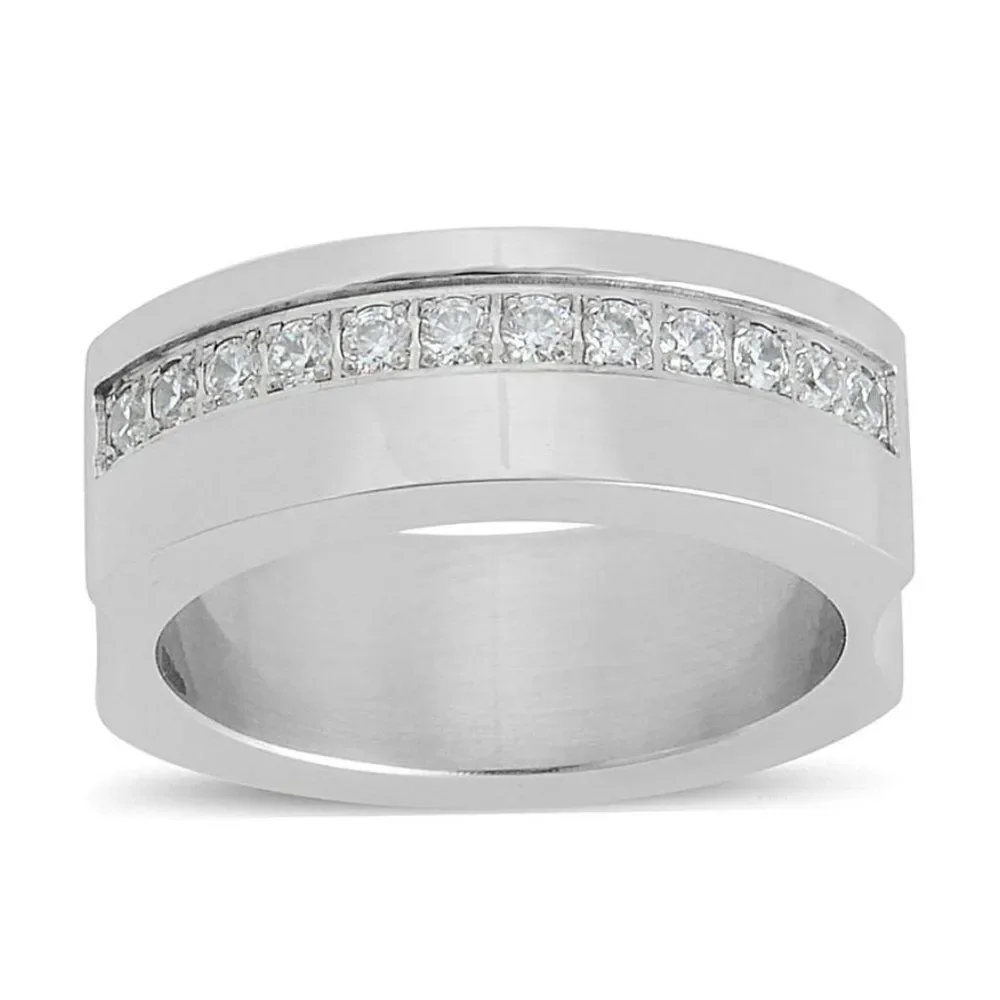 4 FOR $20 Ring Simulated Diamonds Stainless Steel